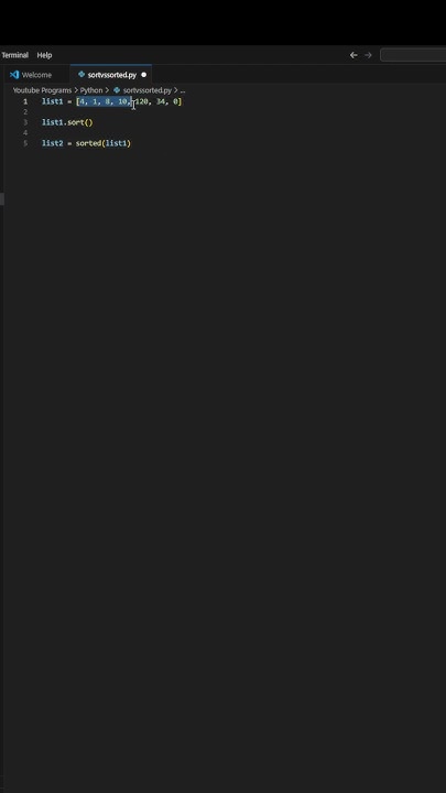 Sort & Sorted Differences | Python #code #python #sort #sorted - YouTube