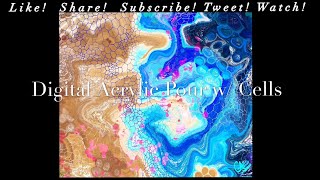 Beach Front Procreate Acrylic Pour W Cells - Digital Fluid Art - Tutorial