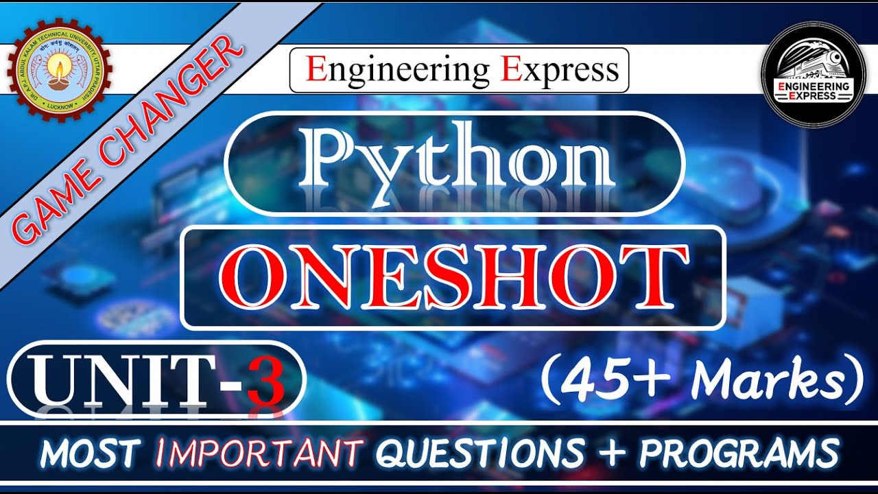 Python Programming One shot Unit-3 | Most Important Questions | B-tech ...