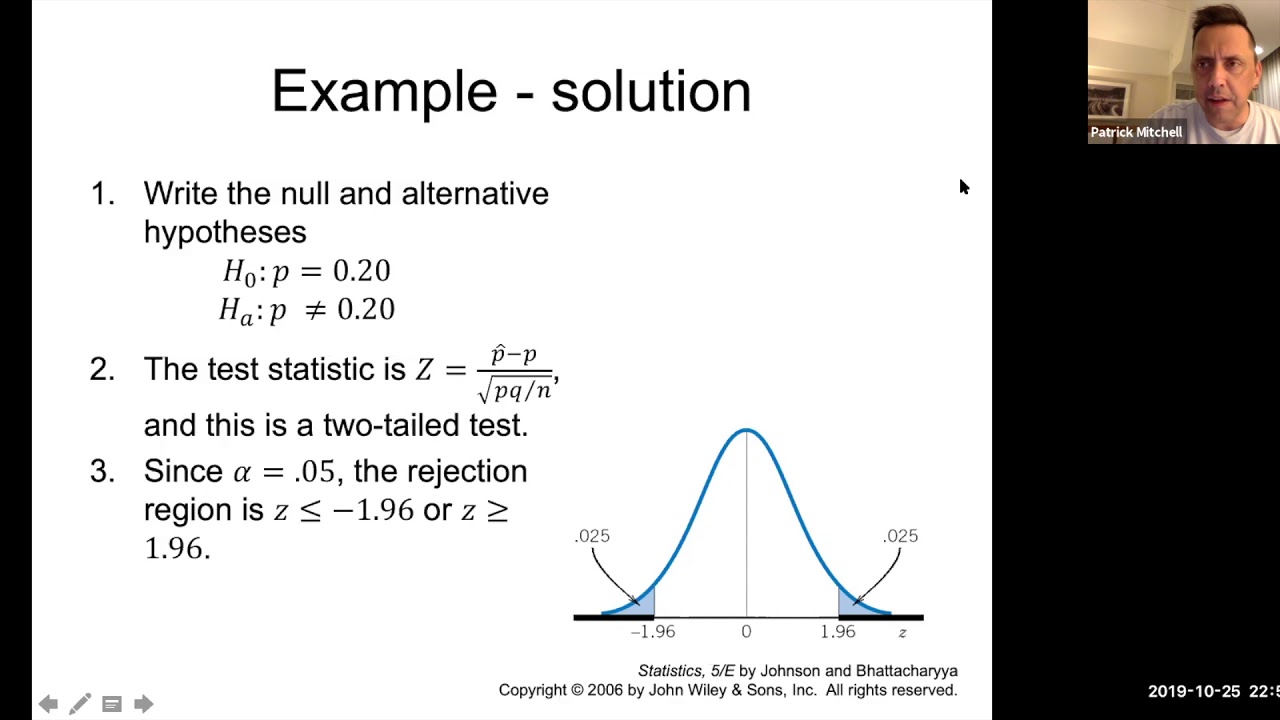 MATH1600 Large sample tests about p - YouTube