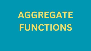Aggregate Functions
