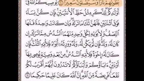 حفظ سورة النساء الآيه(١١)مكرره{٧مرات}