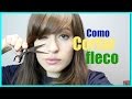 Como Cortar Fleco facil en Casa de lado "side swept bangs"