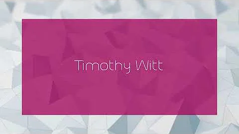 Timothy Witt - appearance