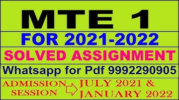 mte 1 solved assignment 2021-22 in english | mte 1 solved assignment 2021-22 | mte 1 2021-22
