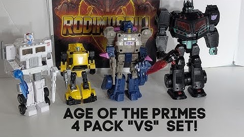 Transformers Age of Primes 4 pack Ultra Magnus, Bumper, Horri-bull, Nemesis Prime Rodimusbill Review