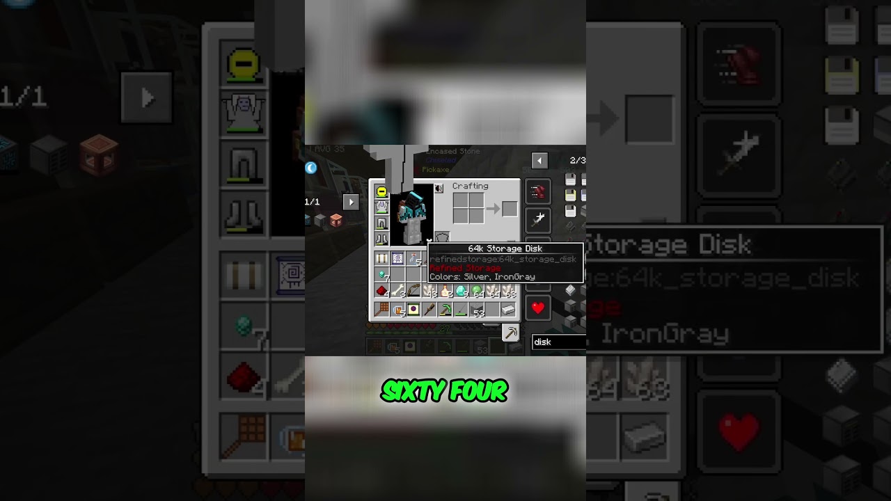 Minecraft Storage System  Optimal 64K Disk for Efficiency and Cost