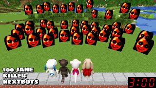 100 JANE THE KILLER NEXTBOTS ARE CHASING US in Minecraft - Gameplay - Coffin Meme