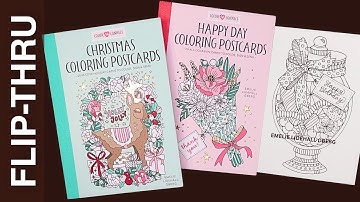 Happy Day & Christmas Coloring Postcards by Emelie Lidehäll Öberg | Flip-through
