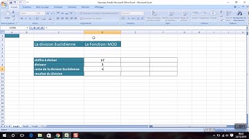 division Euclideinne   Excel