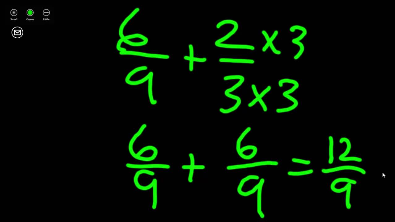 Adding fractions with unlike denominators.