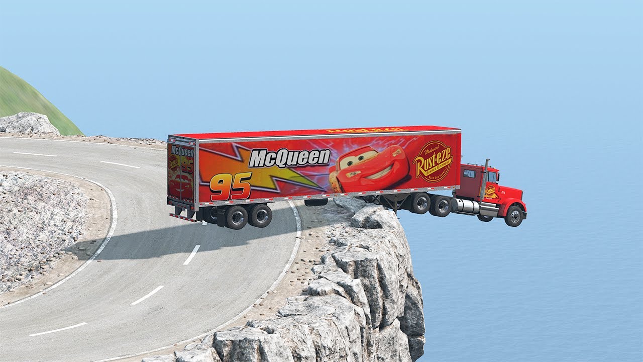 BREAKLESS LIGHTNING MCQUEEN TRUCK VS EXTREAM DANGEROUS ROAD 02