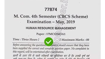 2019 Mdu MCom 4th Sem Human Resource Management Question Paper