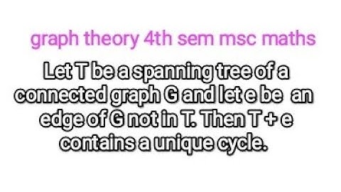 T be a spanning tree of a connected graph G & let e ∈ G & not in T.Then T+e is a unique cycle.