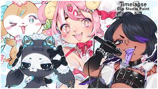 【Timelapse CLIP STUDIO PAINT】🐰 Succubun J-Fashion Batch