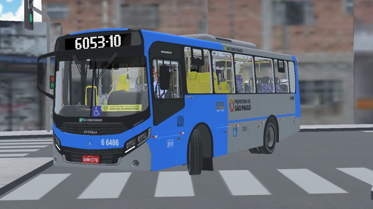 🔵 PBSU | Mapa Grajaú city v2 | Linha 6053-10 | Volta | Caio Apache Vip IV Midi MB OF-1519 Euro 5
