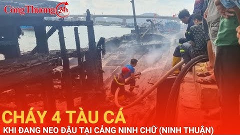 Cháy 4 tàu cá khi đang neo đậu ở cảng Ninh Chữ Ninh Thuận| Công Thương 24h