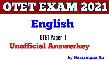 OTET 2021 English Questions & Answer Discussion !! OTET Paper- 1 Unofficial Answerkey !!