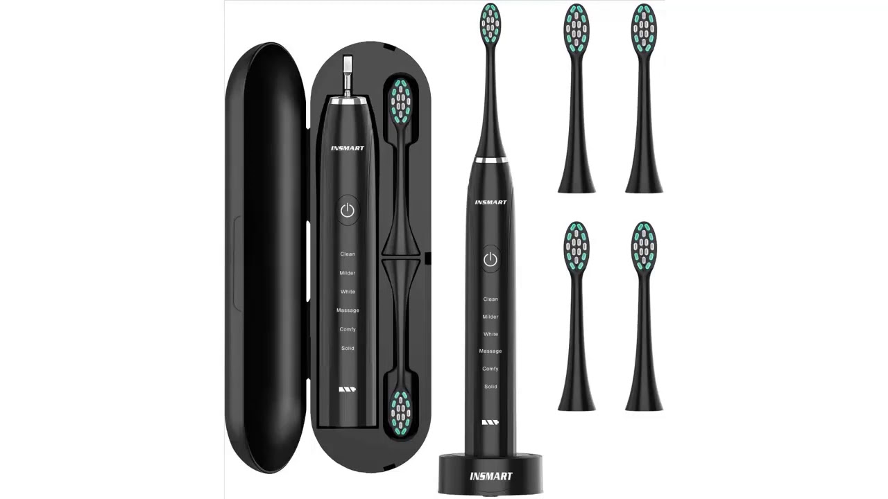 🍀 Elektrische Zahnbürste INSMART Elektrische Schallzahnbürste mit Reise-Etui 🍀