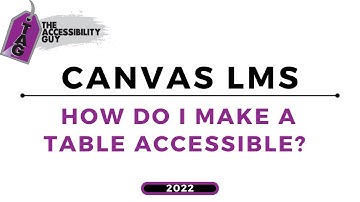 Canvas Accessibility: Tables
