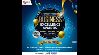 B2BStreets Presents B2B Business Excellence Awards 2021 | Business Awards | Nominate | Participate