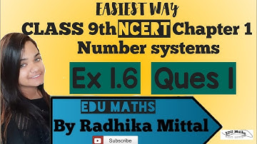 Ques 1-Ex1.6-Number system-Chapter 1||Class 9th Maths NCERT solutions||CBSE||SSC||Easiest way||