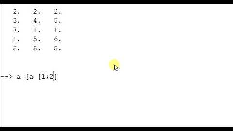 09. Scilab: Como inserir linha no final de uma matriz, matriz aumentada