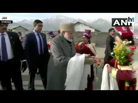 PM Modi greets locals in Leh, to lay foundation stone of new airport terminal - PM Modi greets locals in Leh, to lay foundation stone of new airport terminal