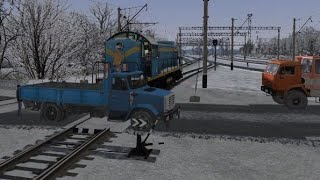 [RailWorks] ДТП! ТЭМ2 столкнулся с автомобилем на переезде.