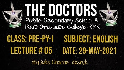 Class Pre-Py-1 English Lecture # 5 [29-May-2021] dpsryk