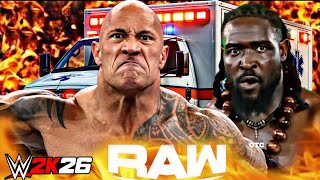 The Rock vs Oba Femi Wwe Raw 06 October 2026 Ambulance WWE2K26 - PS5 4K Game Play #wwe #raw #ps5  screenshot 4