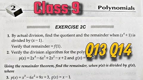 Class 9 Ex 2c Q13 Q14 Polynomials | RS Aggarwal CBSE  Exercise 2C | Rajmith Study