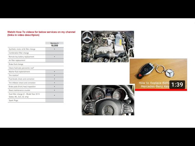 Mercedes-Benz FULL Maintenance Schedule Service A and Service B 