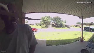 Doorbell camera captures snake biting man in face