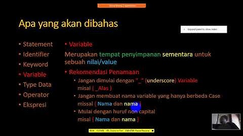 003 Variable Type Data Operator dan Ekspresi