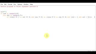 Python program to Print alphabet pattern A
