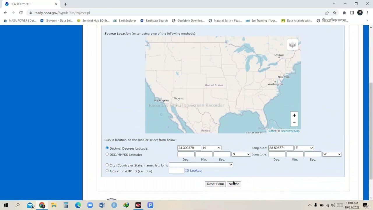 Hysplit Model for Air