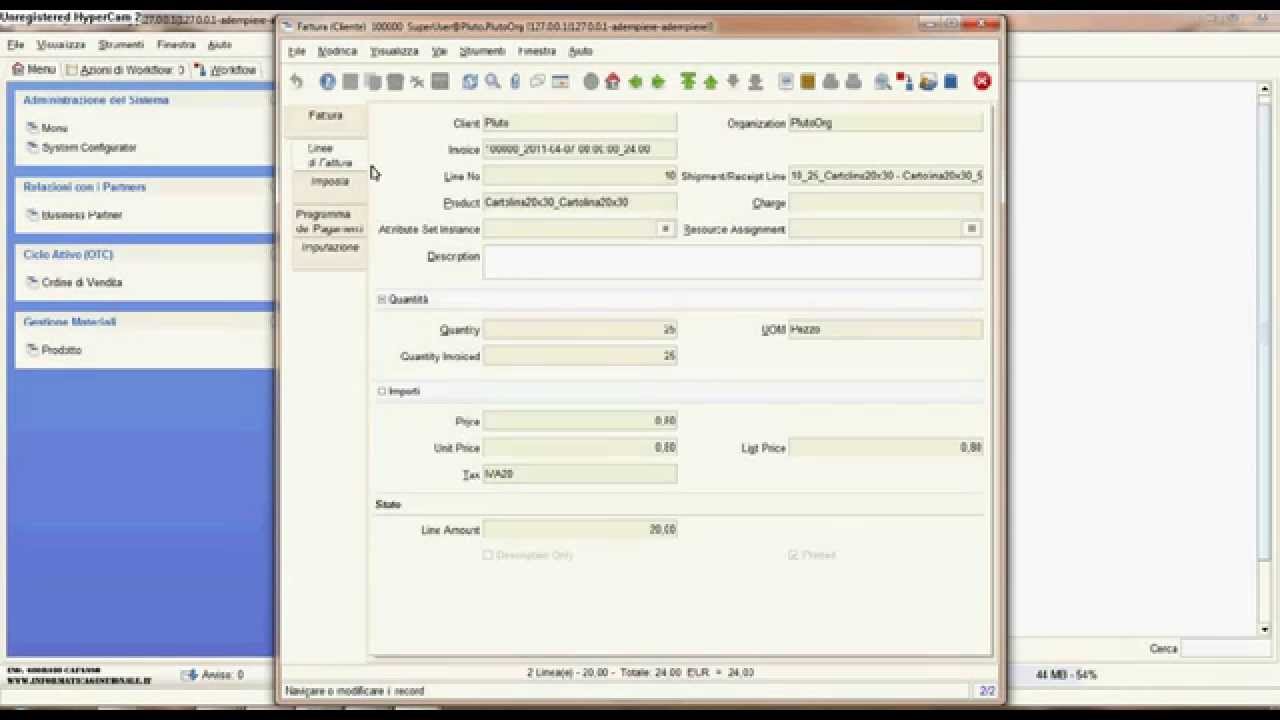 Adempiere - Gestionale ERP OpenSource - Ciclo Attivo e Movimentazione Scorte