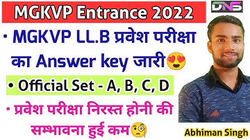 MGKVP LL.B Entrance Exam Official Answer key 2022 || Mgkvp Entrance Exam LLB Answer key || DNS