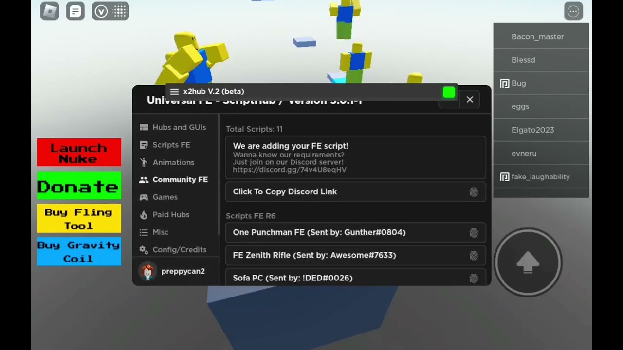 Roblox Fe Script Showcase Universal Fe Script Hub YouTube 