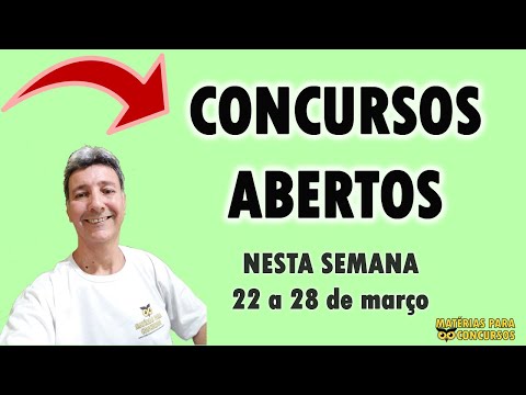 Concursos abertos  nesta semana 23 03 2020