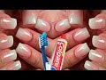 UNHAS DE ESCOVA DE DENTE! UNHAS GRANDES EM MINUTOS UNHA FÁCIL #alongamentodeunhas PERFEITO