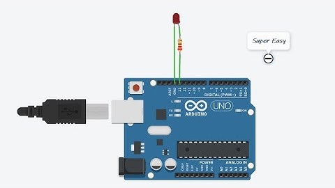 Blinking the LED using Arduino in TinkerCad.
