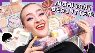 Huge Makeup Declutter - Cutting Down My Highlighter Collection!