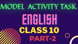 CLASS 10|MODEL ACTIVITY TASK ENGLISH PART 2|WBBSE|MAT 2|MADHYAMIK ENGLISH|SK STUDY POINT SILIGURI