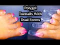 How I make my toenails with dual forms. Polygel toenails.