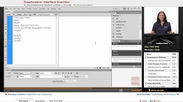 "Dreamweaver Interface Overview" | Adobe Dreamweaver CC with Educator.com