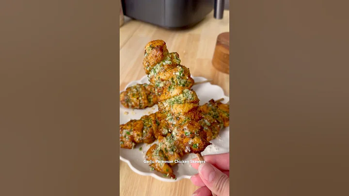 🍗 Garlic Parmesan Chicken Skewers #airfryer #chickenskewers #lowcarb #easydinner #healthyrecipes