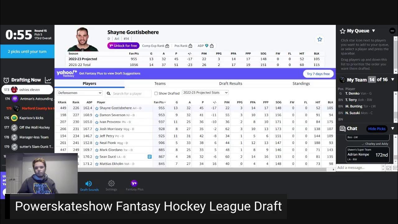 20222023 Yahoo Fantasy Hockey Live Stream Draft YouTube