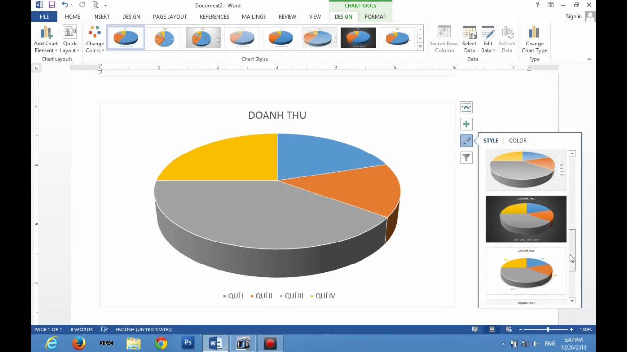 Word 2013 & 2016 - Hướng Dẫn Vẽ Đồ Thị và Biểu Đồ (Insert Chart ...